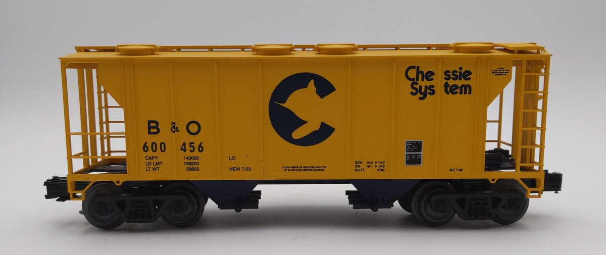 MTH 20-97102 O Gauge Baltimore & Ohio Chessie PS2 Covered Hopper #600460 EX
