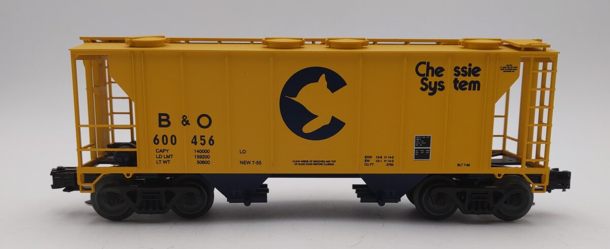 MTH 20-97102 O Gauge Baltimore & Ohio Chessie PS2 Covered Hopper #600460 EX
