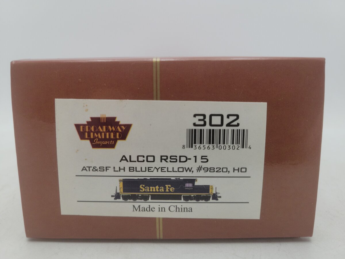 Broadway Limited 302 HO Santa Fe Alco RSD15 Diesel Locomotive #9820 EX/Box