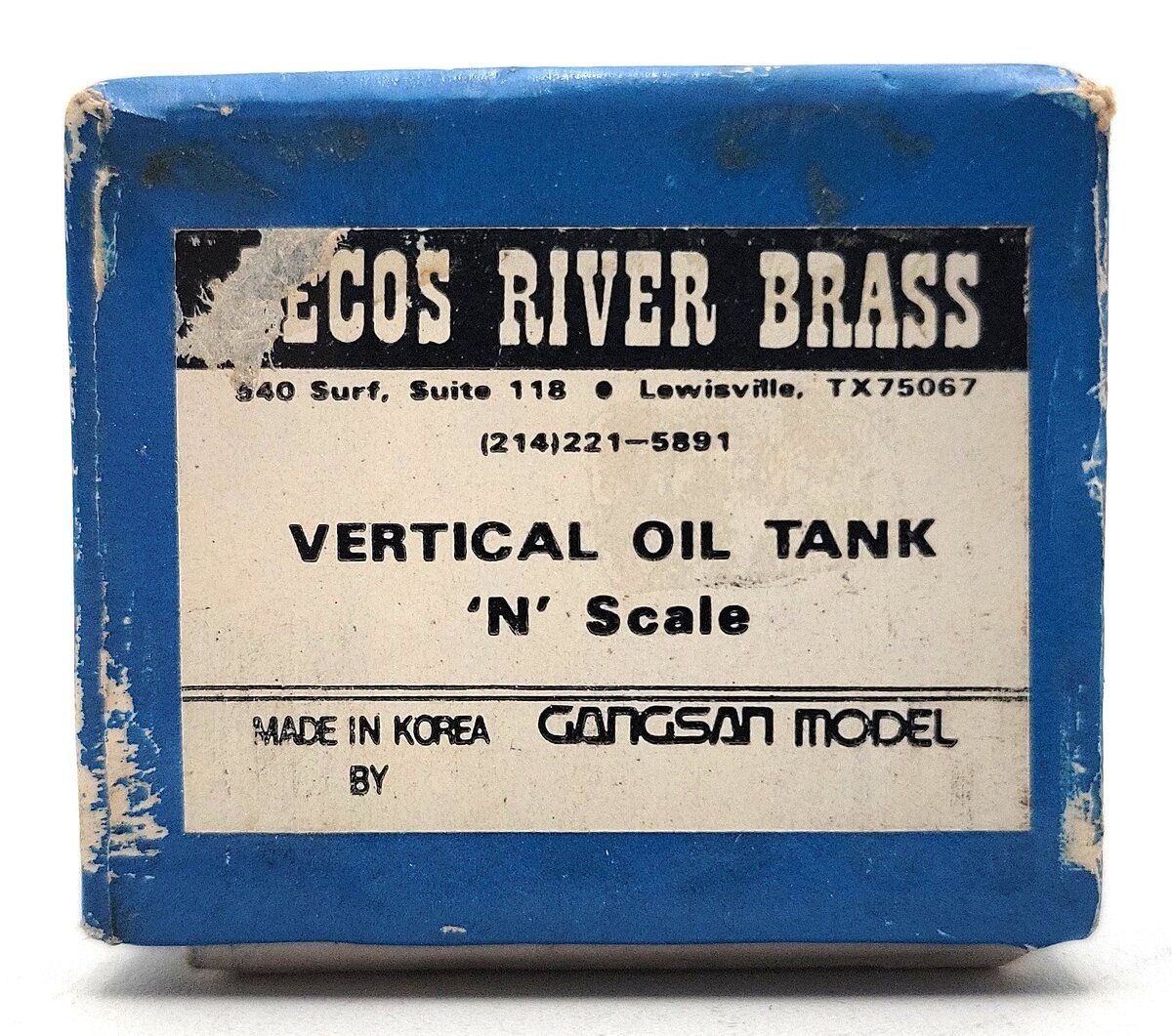Pecos River Brass BRASS N Scale Vertical Oil Tank EX/Box
