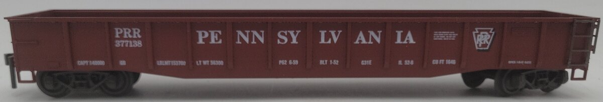 Atlas 6213 O Scale Pennsylvania 50' Gondola #377138 (2-Rail) EX/Box