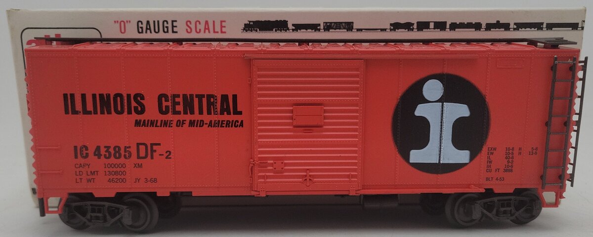 Atlas 6202 O Scale Illinois Central Boxcar #4385 (2 Rail) EX/Box