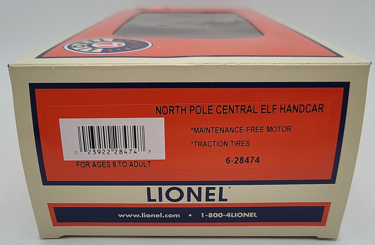 Lionel 6-28474 O North Pole Central Elf Handcar LN/Box
