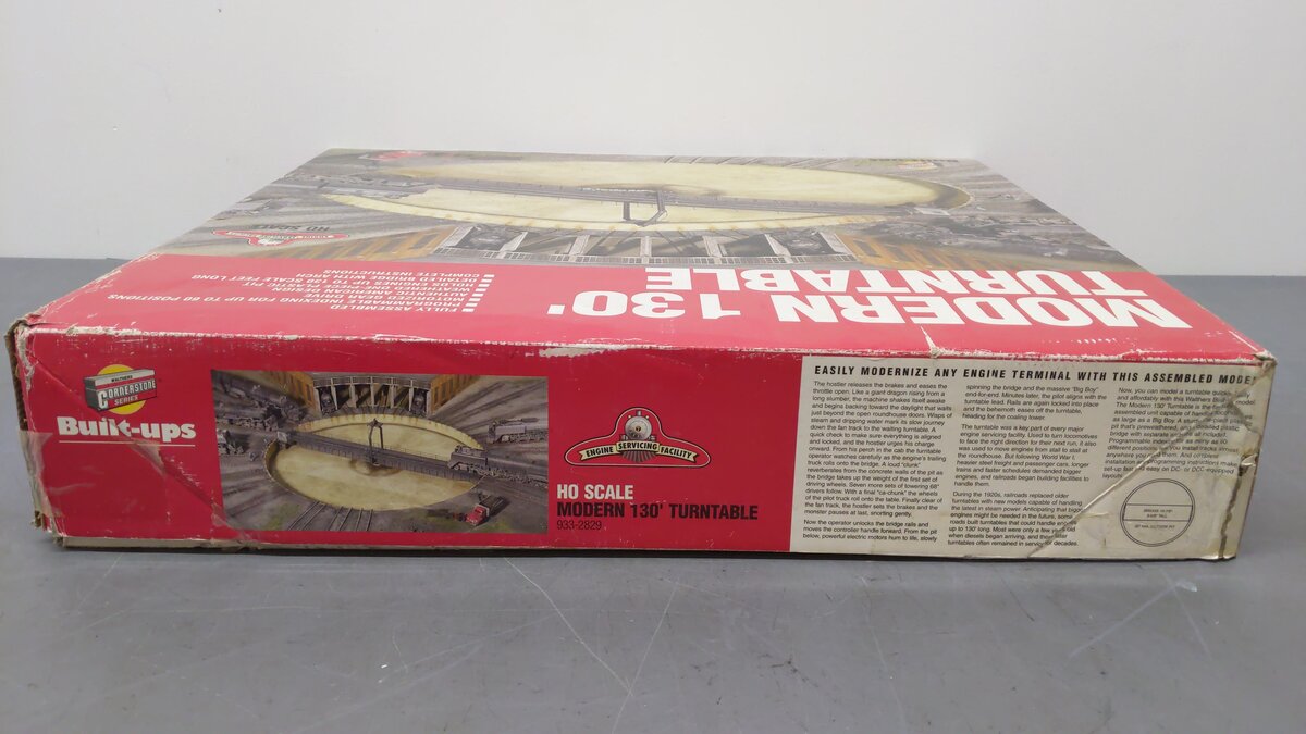Walthers 933-2829 HO Scale Modern 130' Turntable Cornerstone Built-Up Series EX/Box