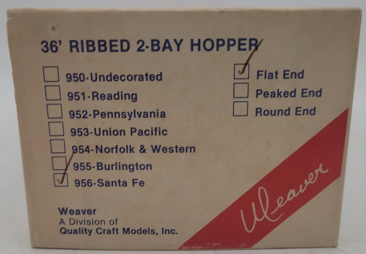 Weaver 956 O Gauge Santa Fe Hopper Car #180743 (2-Rail) EX/Box