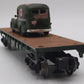 Menards 279-9433 O Gauge Army Flatcar w/ 1947 Power Wagon #3964 VG