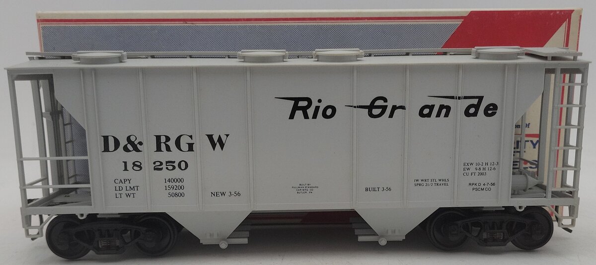 Weaver 1609 O Gauge Denver & Rio Grande Western Hopper Car #18250 EX/Box
