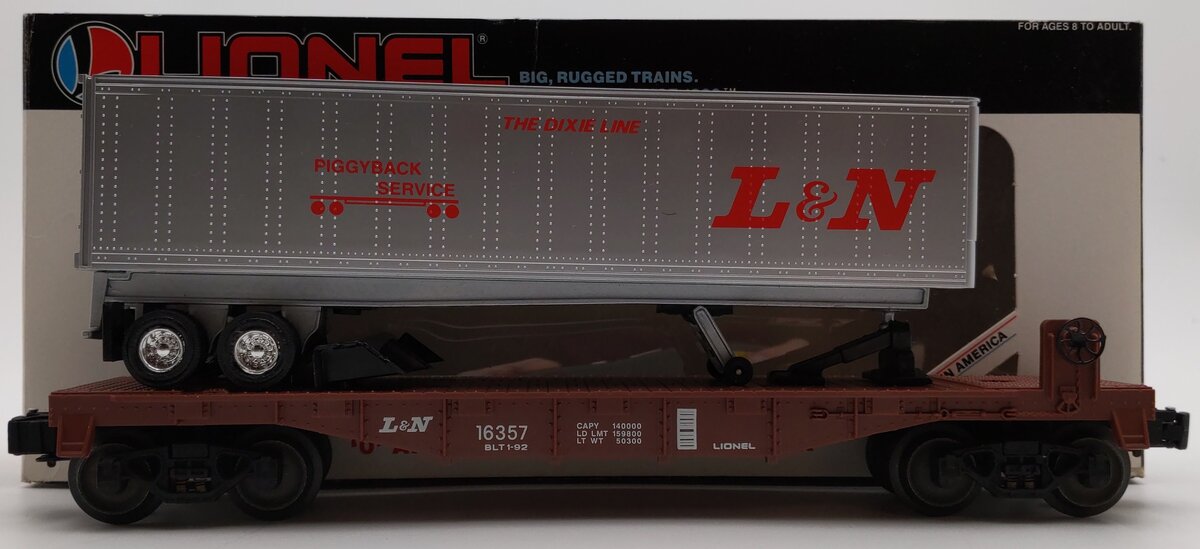 Lionel 6-16357 O Gauge Louisville and Nashville Flatcar w/Trailer EX/Box