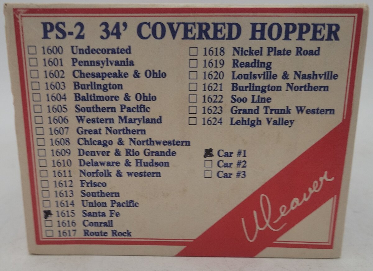 Weaver 1615 O Gauge Atchison Topeka Santa Fe Hopper Car #340077 (2-Rail) EX/Box