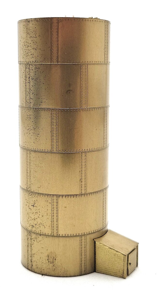 Pecos River Brass  N Scale BRASS Vertical Water Tank w/ Peacked Roof VG/Box