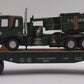 Menards 279-3964 O Gauge US Army Flatcar w/ Army Truck & HIMARS #7967 VG