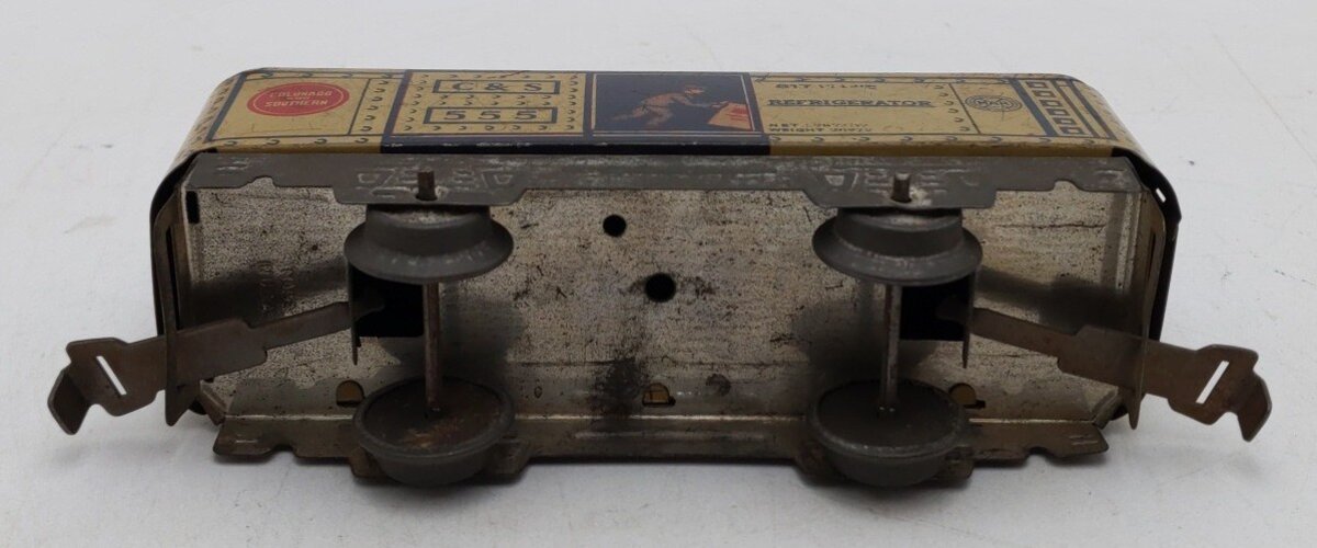 Marx 555 Vintage O C&S Tinplate Reefer w/ Man In Door VG