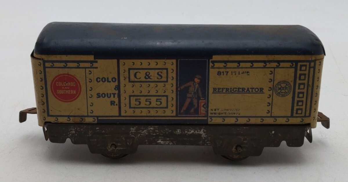 Marx 555 Vintage O C&S Tinplate Reefer w/ Man In Door VG