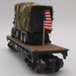 Menards 279-3475 O Gauge US Army Flatcar w/ Army Cargo Truck #22006 EX