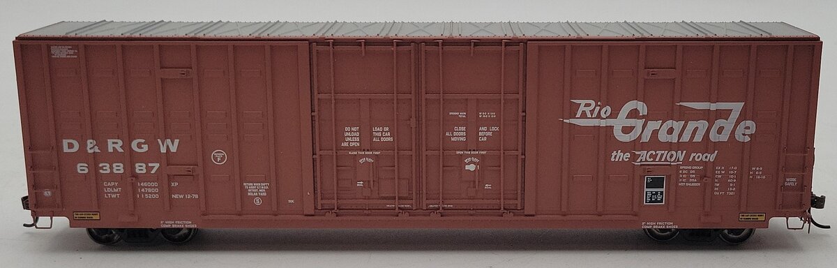 Athearn 75105 HO Denver & Rio Grande Western 60' Berwick Hi-Cube Boxcar #63887 NIB