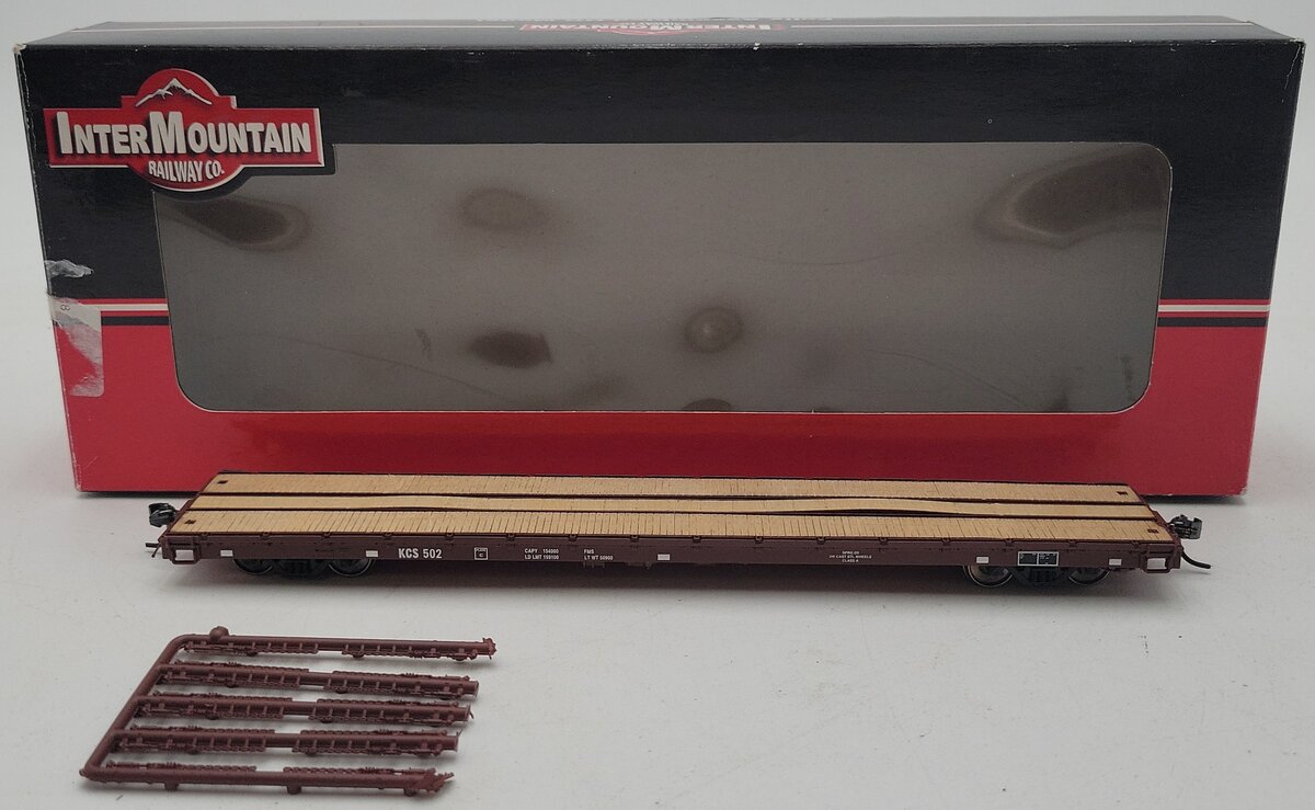 InterMountain 46407-18 HO  Kansas City Southern 60' Wood Deck Flat Car #502 EX/Box