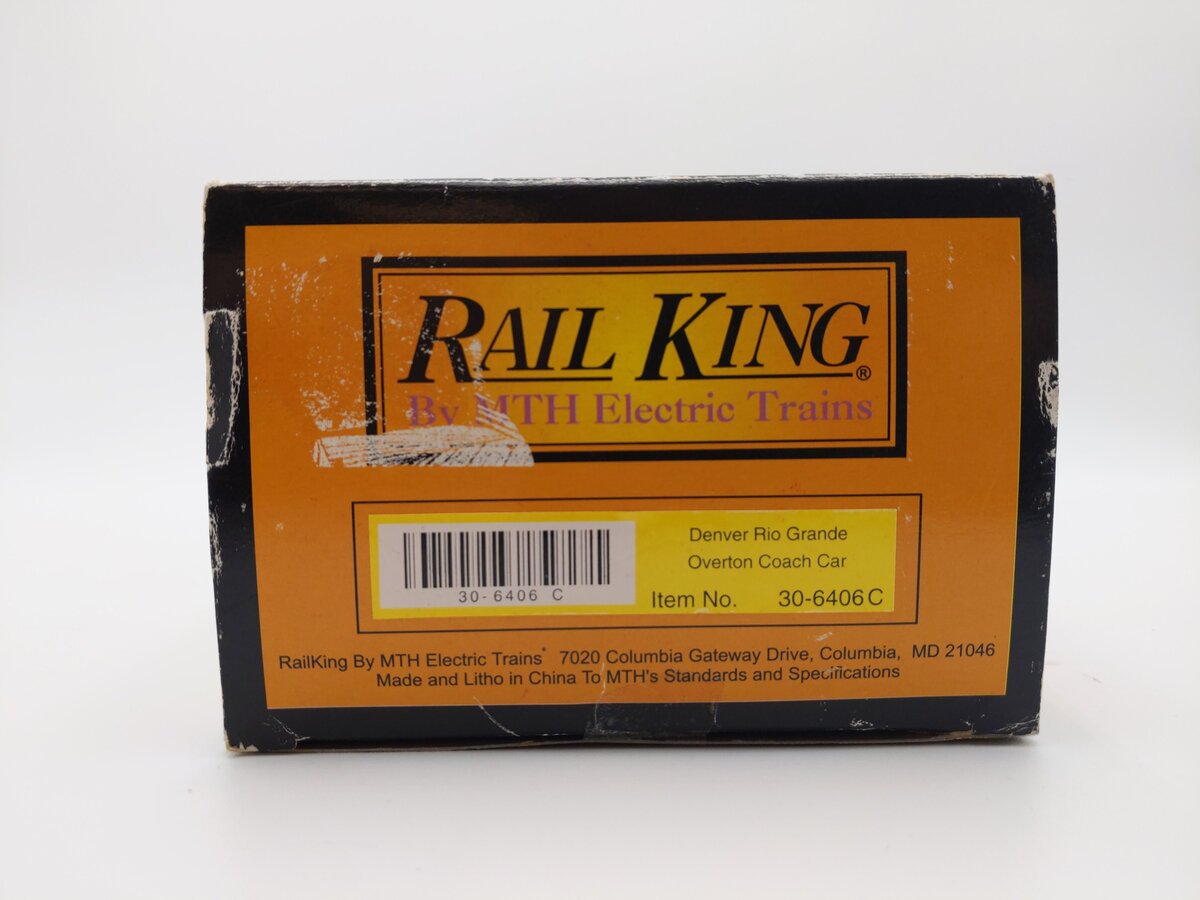 MTH 30-6406C O Gauge Denver & Rio Grande Overton Coach Car #410 EX/Box