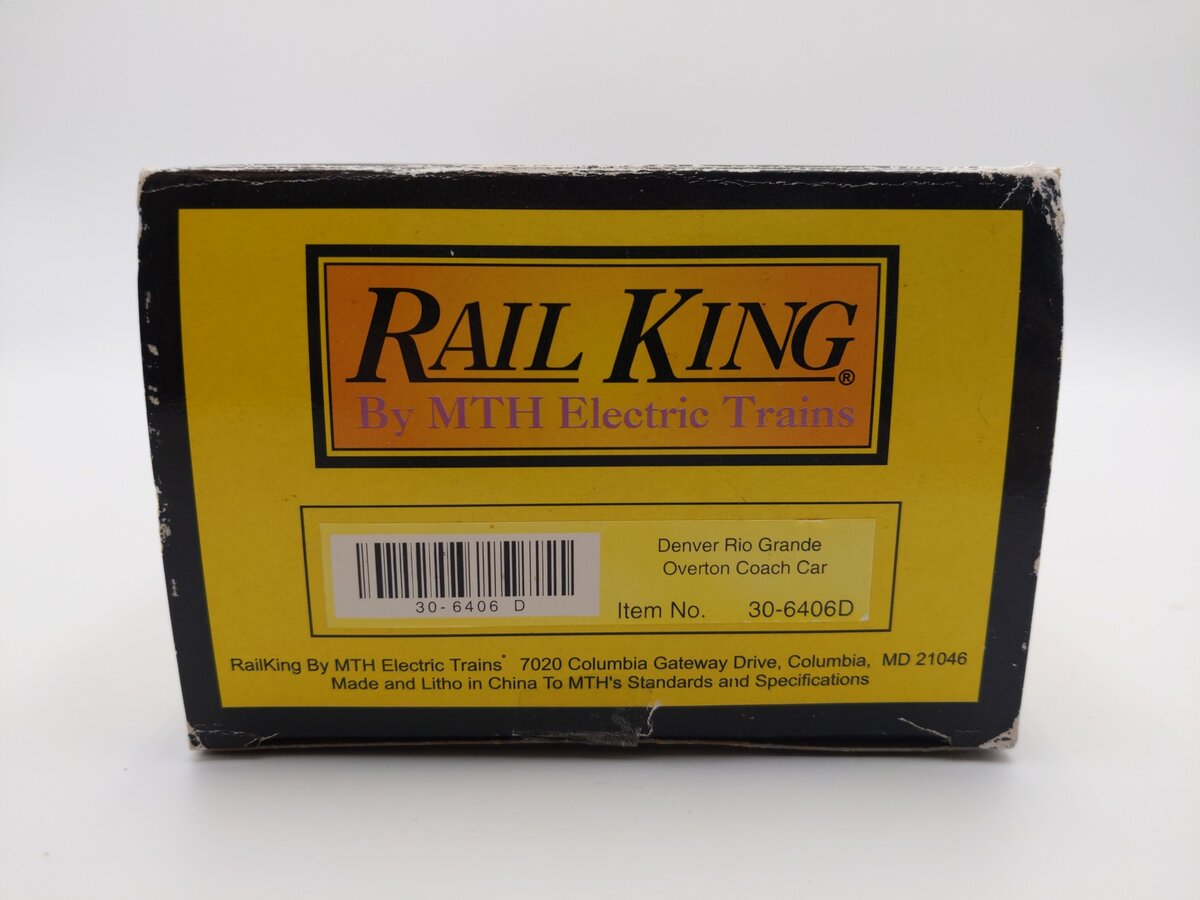 MTH 30-6406D O Gauge Denver & Rio Grande Overton Coach Car #256 EX/Box