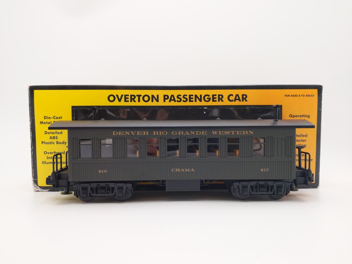MTH 30-6406D O Gauge Denver & Rio Grande Overton Coach Car #256 EX/Box
