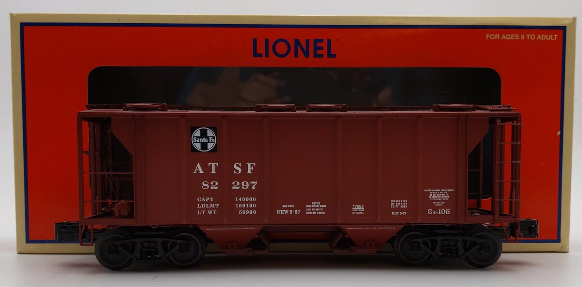 Lionel 6-17063 Santa Fe PS-2 2-Bay Covered Hopper #82297 LN/Box