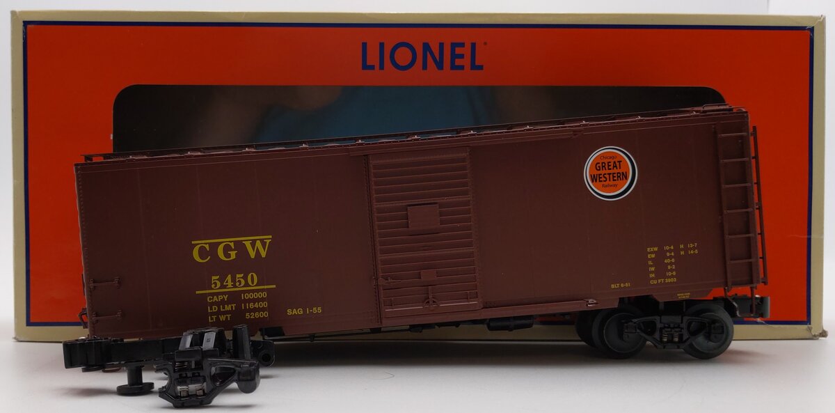 Lionel 6-83571 O Chicago Great Western Grain Door PS-1 Boxcar #5450 VG/Box