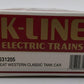 K-Line K-631205 O Gauge CGW Single Dome Tank Car EX/Box