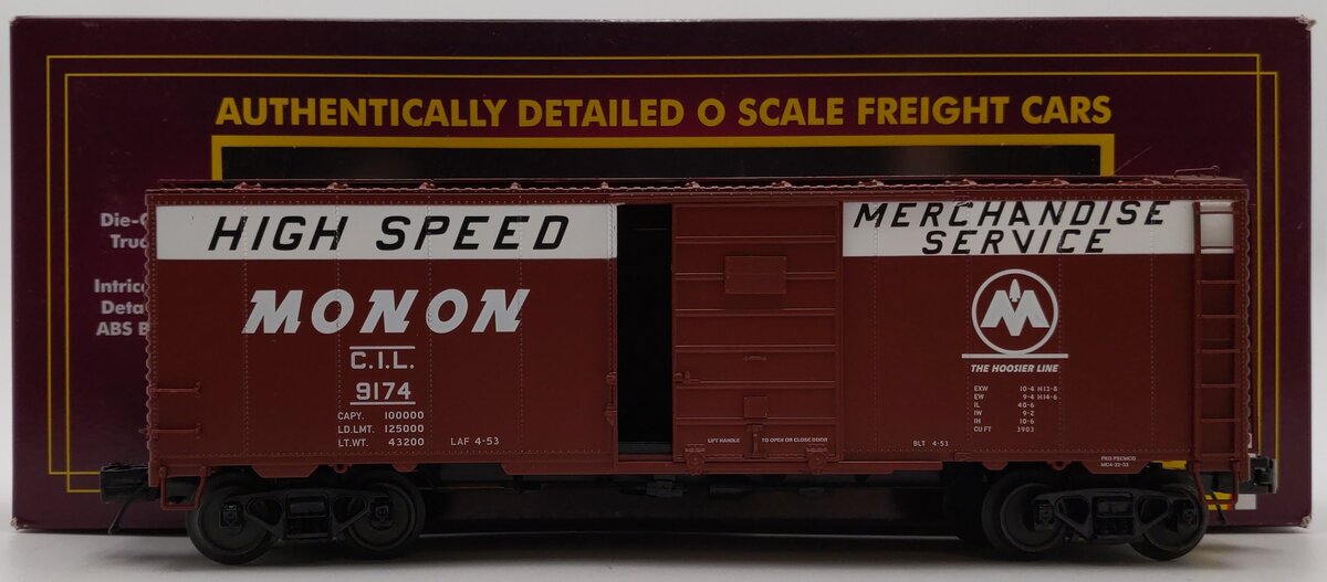 MTH 20-93944 O Monon 40' AAR Box Car #9174 LN/Box