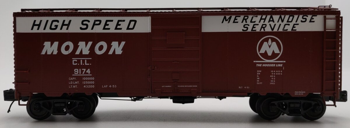 MTH 20-93944 O Monon 40' AAR Box Car #9174 LN/Box