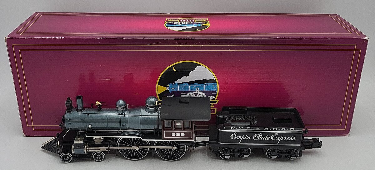 MTH 20-3785-1 O NYC 4-4-0 Empire State Express Steam Engine & Tender #999 w/ PS3 EX/Box
