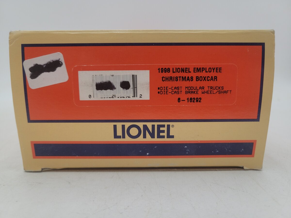 Lionel 6-16292 O Gauge 1998 Lionel Christmas Employee Boxcar - RARE LN/Box