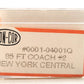 Con-Cor 0001-04001Q N 85' New York Central Coach Car #2578 EX/Box