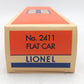 Lionel O Gauge Modern Flatcar #2411 with Pipes LN/Box