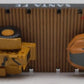 Menards O Gauge Santa Fe Flatcar With Construction Equipment #19247 EX