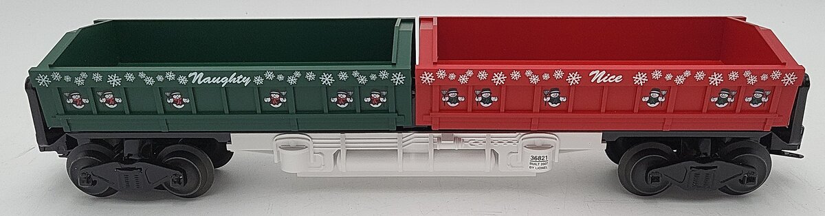 Lionel 6-36821 O Gauge Naughty or Nice Christmas Twin Dump Car LN/Box