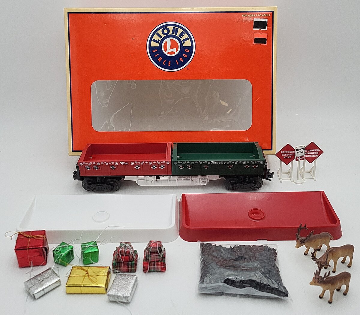 Lionel 6-36821 O Gauge Naughty or Nice Christmas Twin Dump Car LN/Box