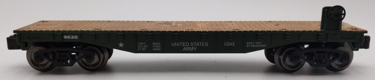 Menards 279-3479 O Gauge US Army Flatcar #7541 VG