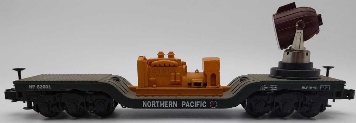 MTH 30-8306 O Gauge Northern Pacific Diecast Searchlight Car #62601 EX