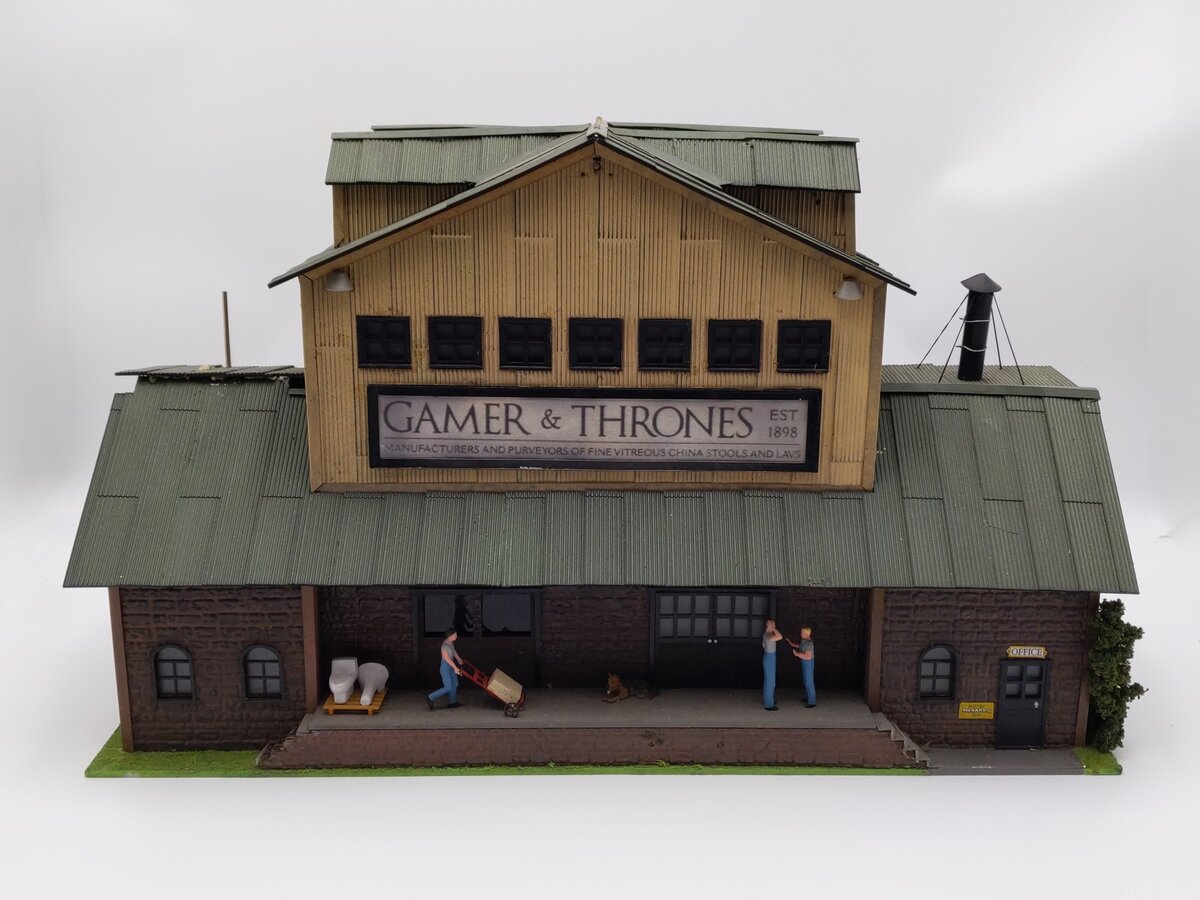 Menards 279-4428 O Scale Gamer & Thrones LED Lighted Pre-Built Building EX