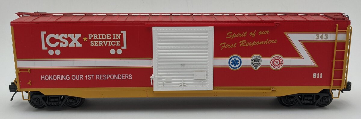 MTH 30-71044 O Gauge CSX 1st Responders Boxcar #911 VG