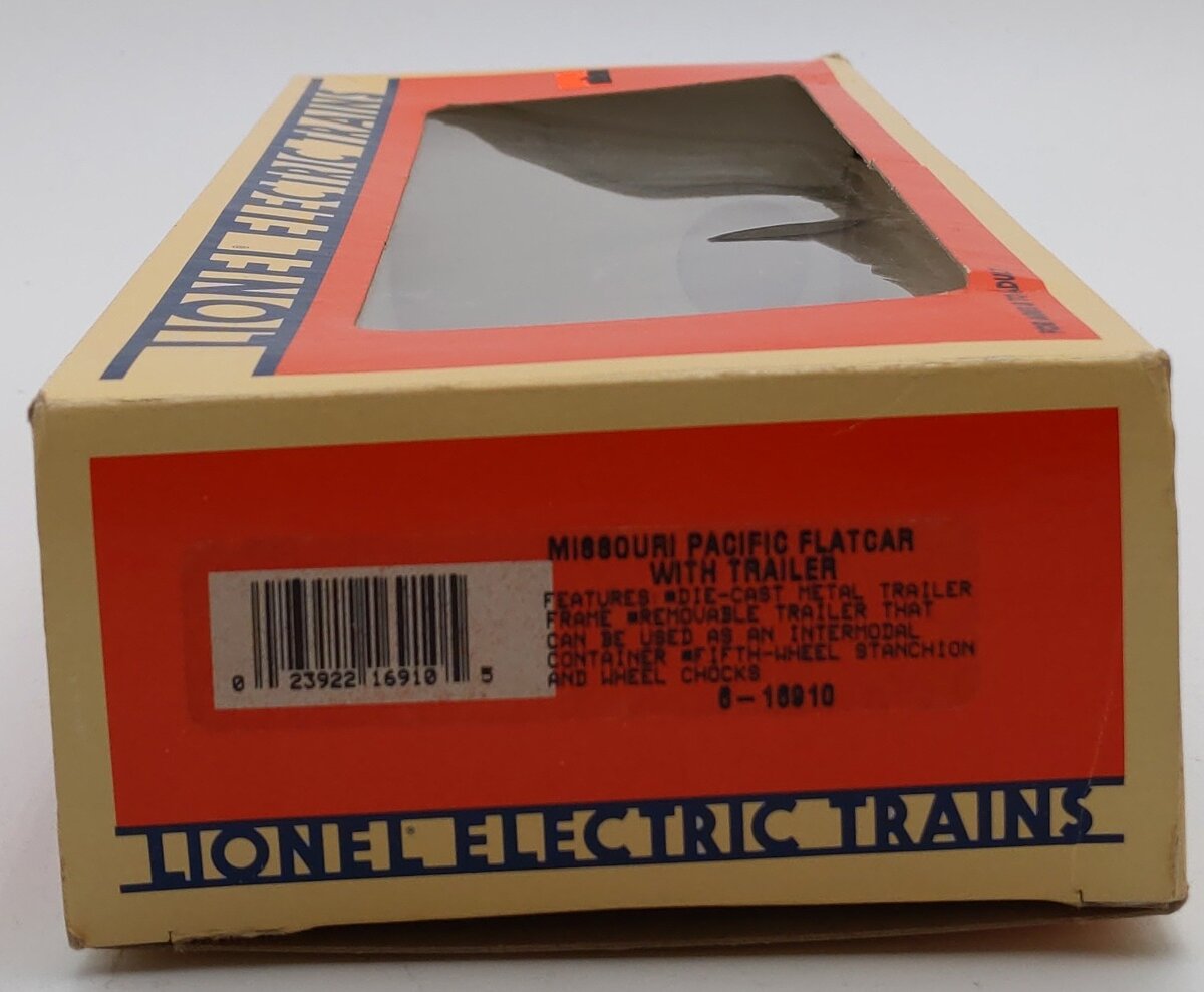 Lionel 6-16910 O Gauge Missouri Pacific Flatcar with Trailer VG/Box