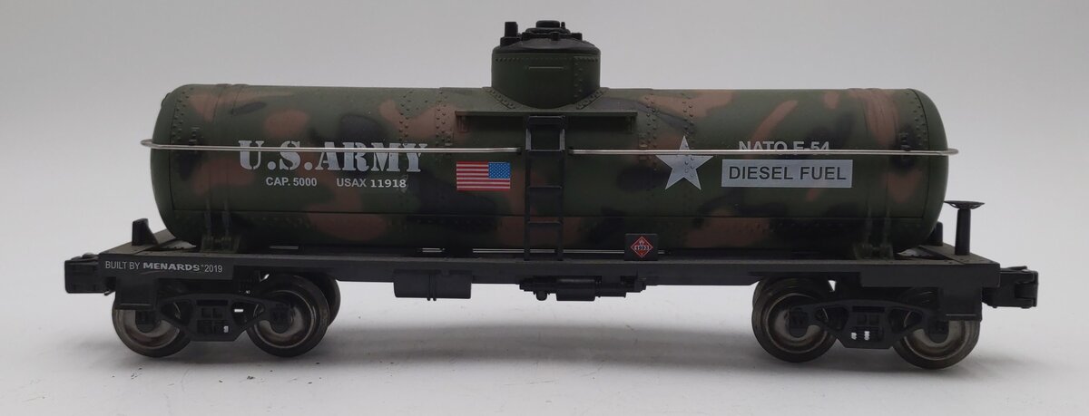 Menards 279-4314 O Gauge U.S. Army Diesel Fuel Tank Car #11918 EX