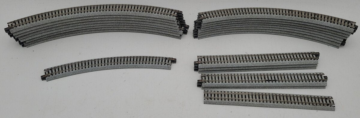 Kato N Assorted Straight & Curved Track #S186,R381-30,R315-45, R348-45 [23] EX