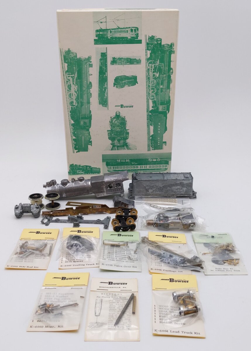 Bowser HO Scale PRR E-6 4-4-2 Atlantic Steam Loco & Tender - Kit VG/Box