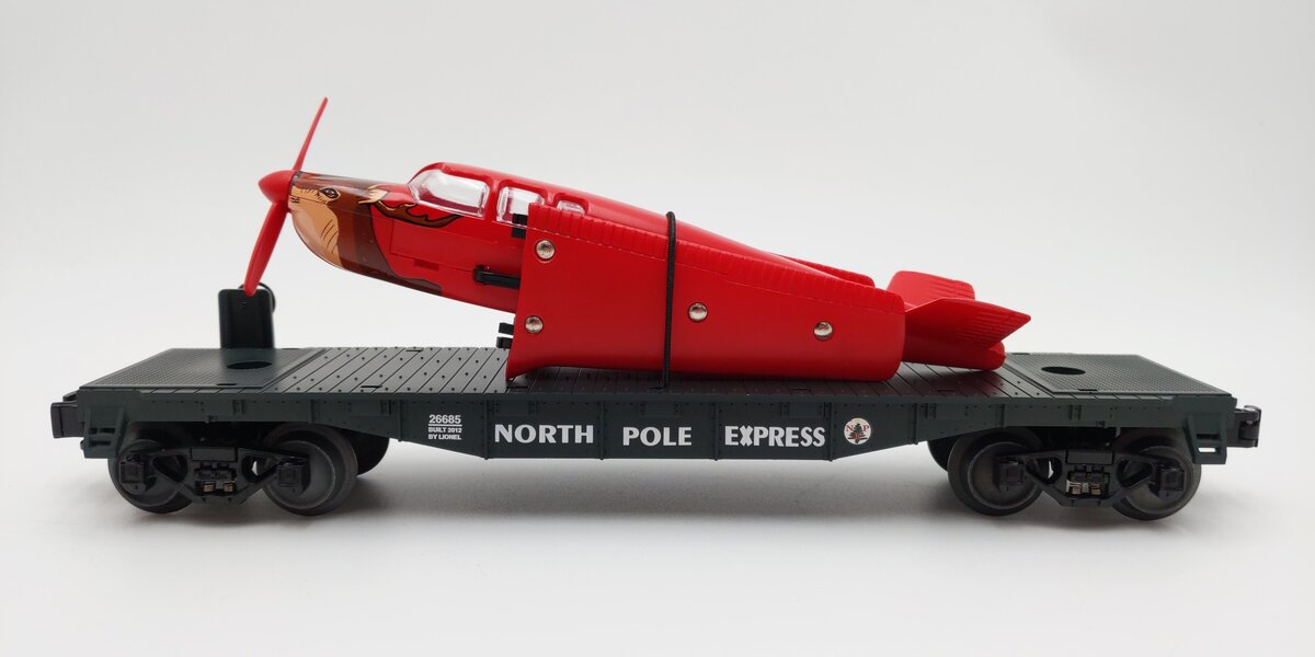 Lionel 6-26685 O North Pole Express Santa’s Plane On Flatcar EX/Box