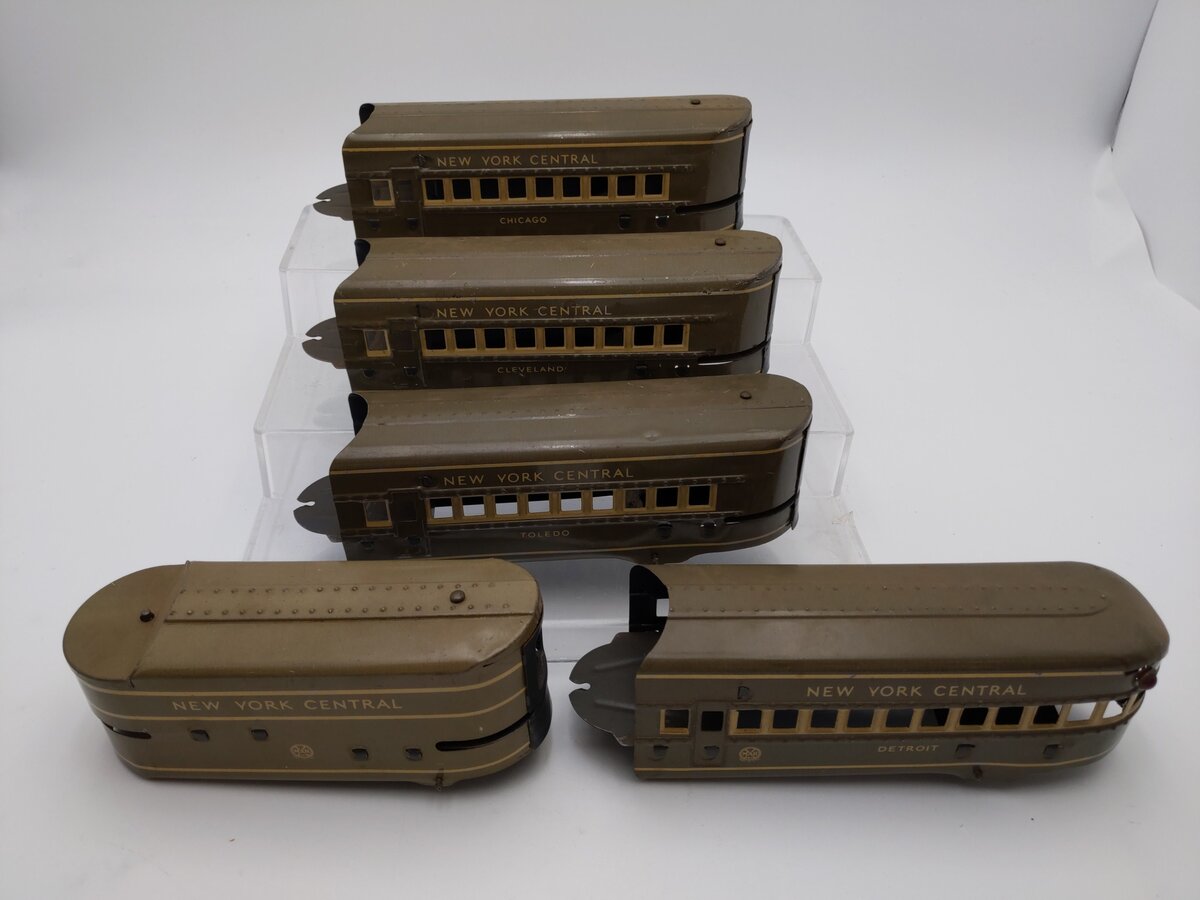 Marx Vintage O New York Central Mercury Passenger Cars VG