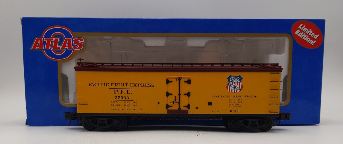 Atlas 6708-4 O Gauge Pacific Fruit Express Reefer Car #35333 3-Rail LN/Box