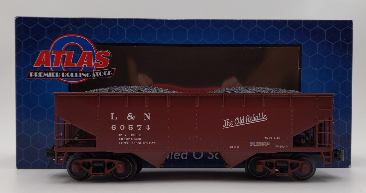 Atlas 3001234-3 O Gauge Louisville & Nashville 2-Bay Hopper #60574 (3 Rail) LN/Box