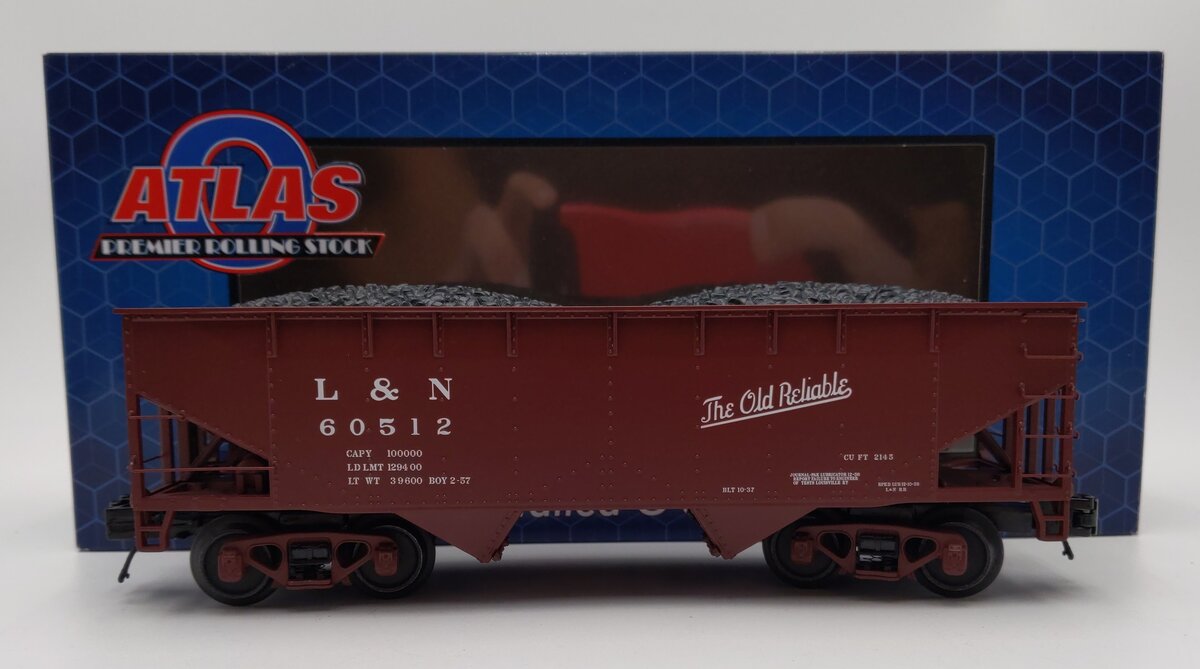 Atlas 3001234-1 O Gauge Louisville & Nashville 2-Bay Hopper #60512 (3 Rail) LN/Box