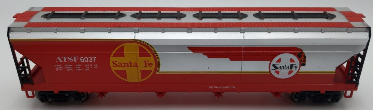 Menards 275-9368 O Gauge Santa Fe Warbonnet Smooth-Sided Hopper #6037 EX