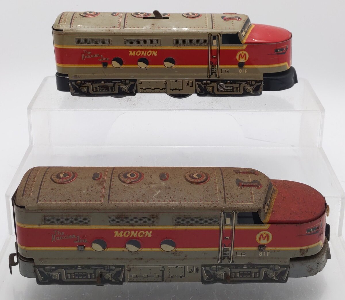 Marx 81F Vintage O Gauge Monon AA Wind UP Diesel Locomotive Set VG